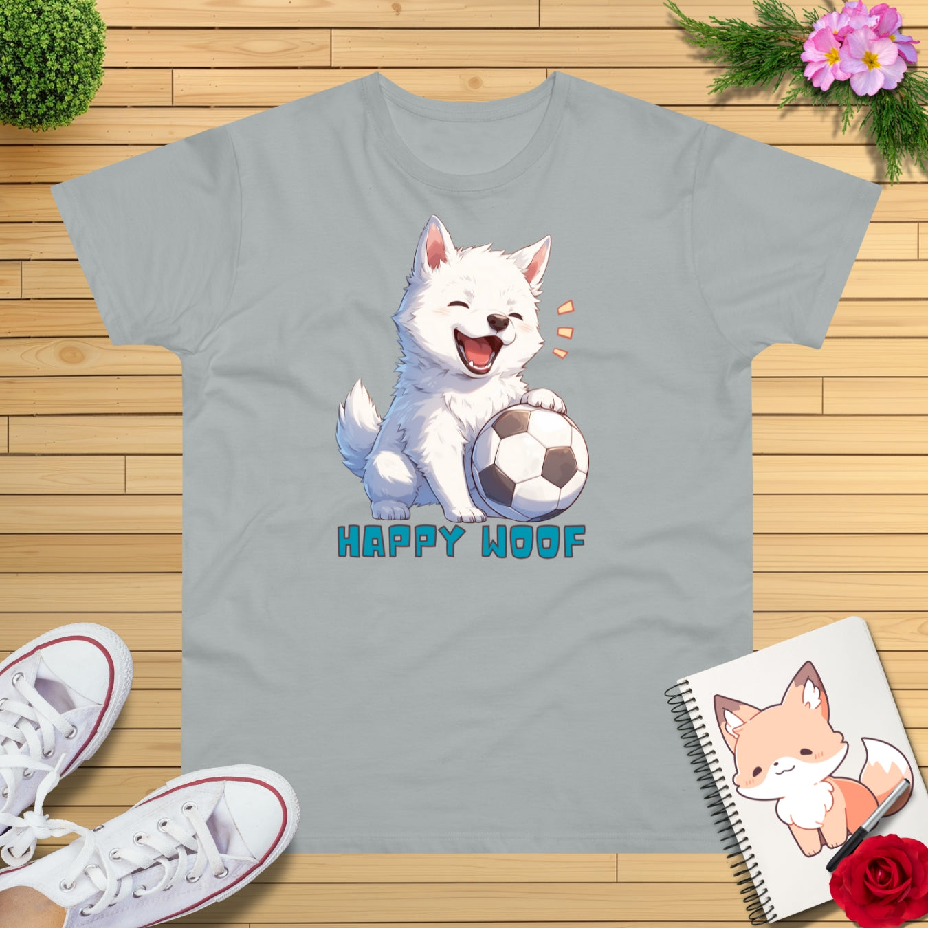 Happy Fußball Hund T-Shirt