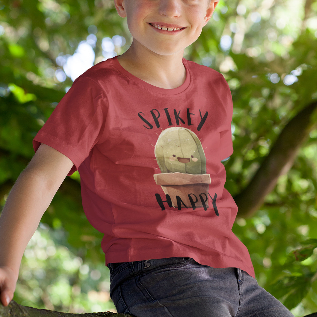 Spikey Happy Kaktus Kinder T-Shirt