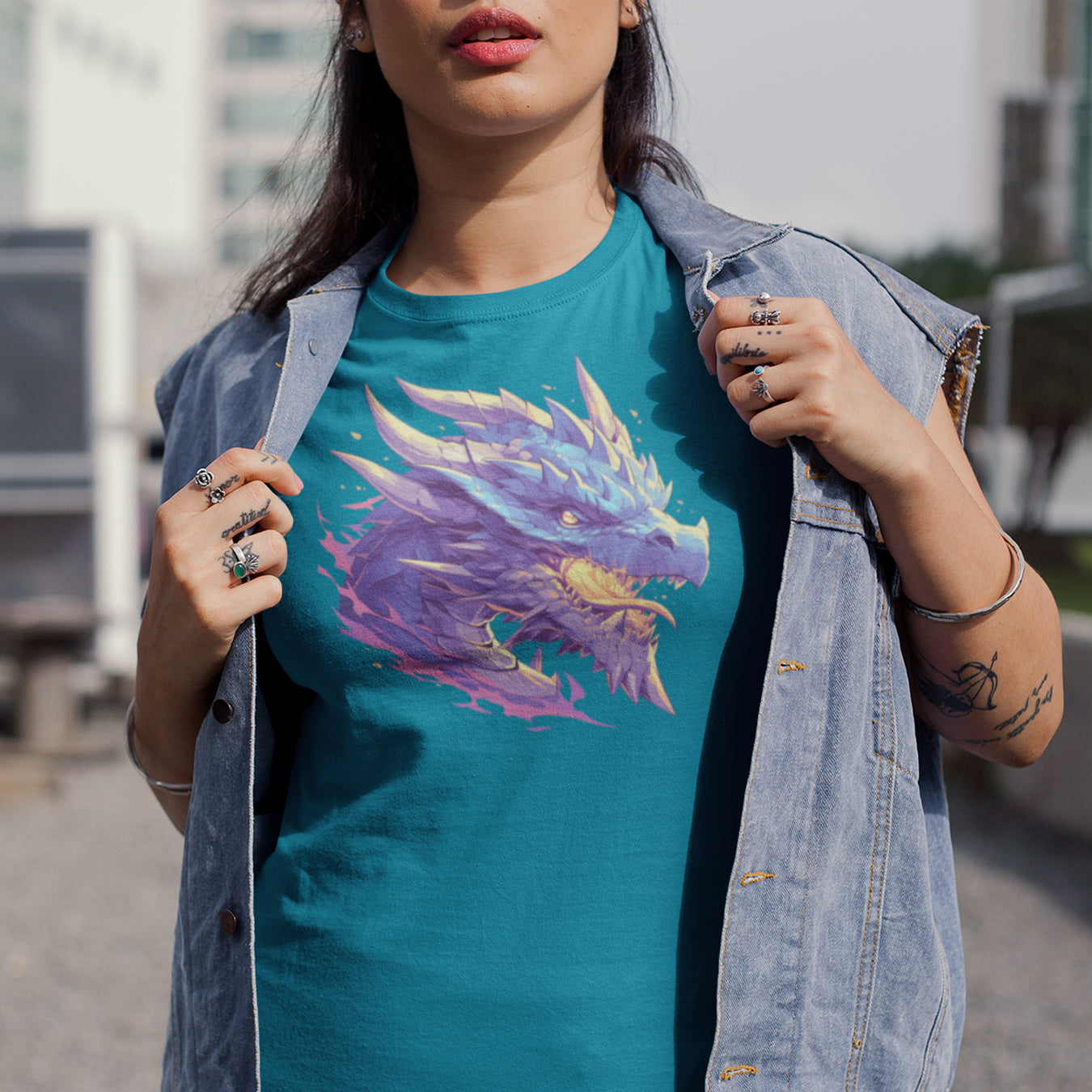 blauer Drache T-Shirt