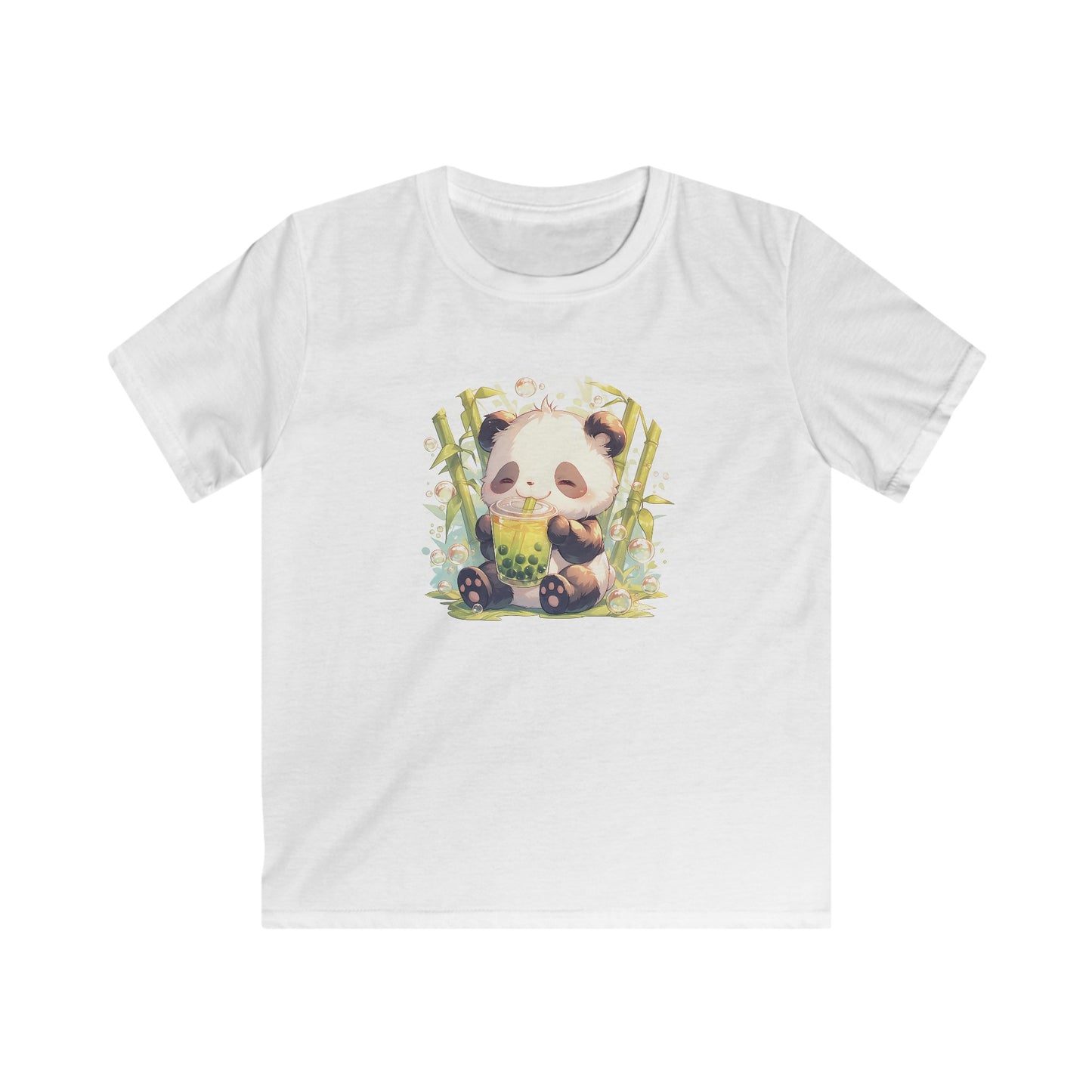 Happy Panda mit Bubble Tea Kinder T-Shirt