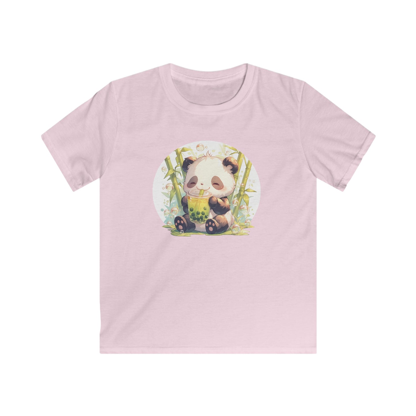 Happy Panda mit Bubble Tea Kinder T-Shirt
