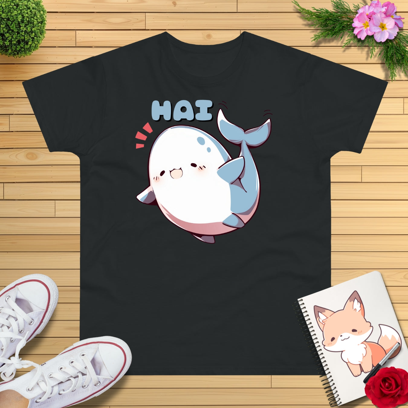 Kawaii winkender Hai T-Shirt