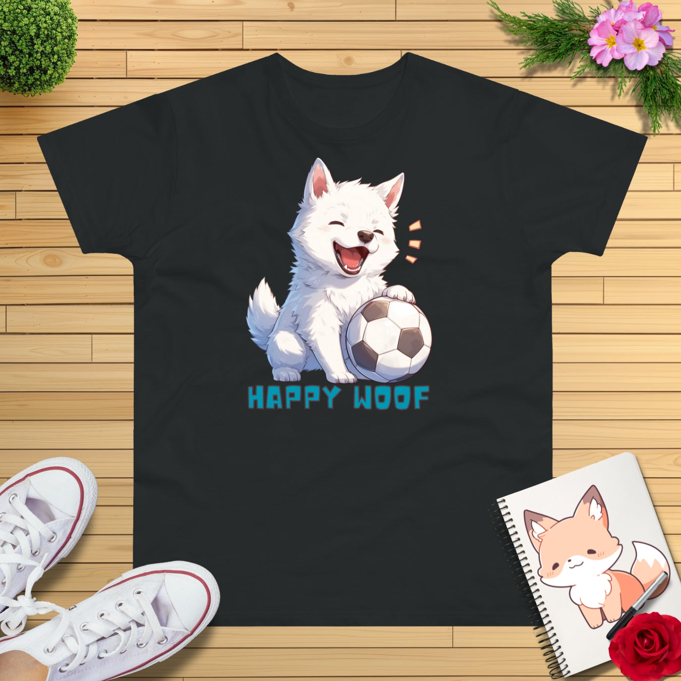 Happy Fußball Hund T-Shirt