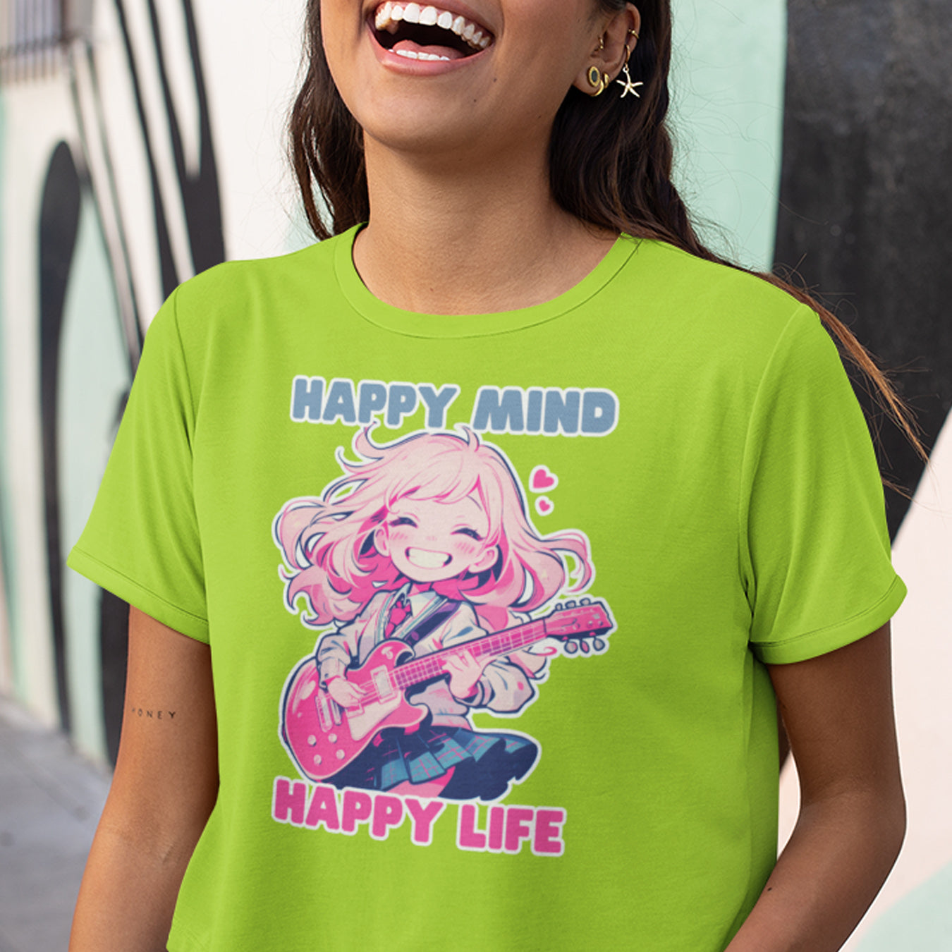 Anime Girl spielt E-Gitarre T-Shirt