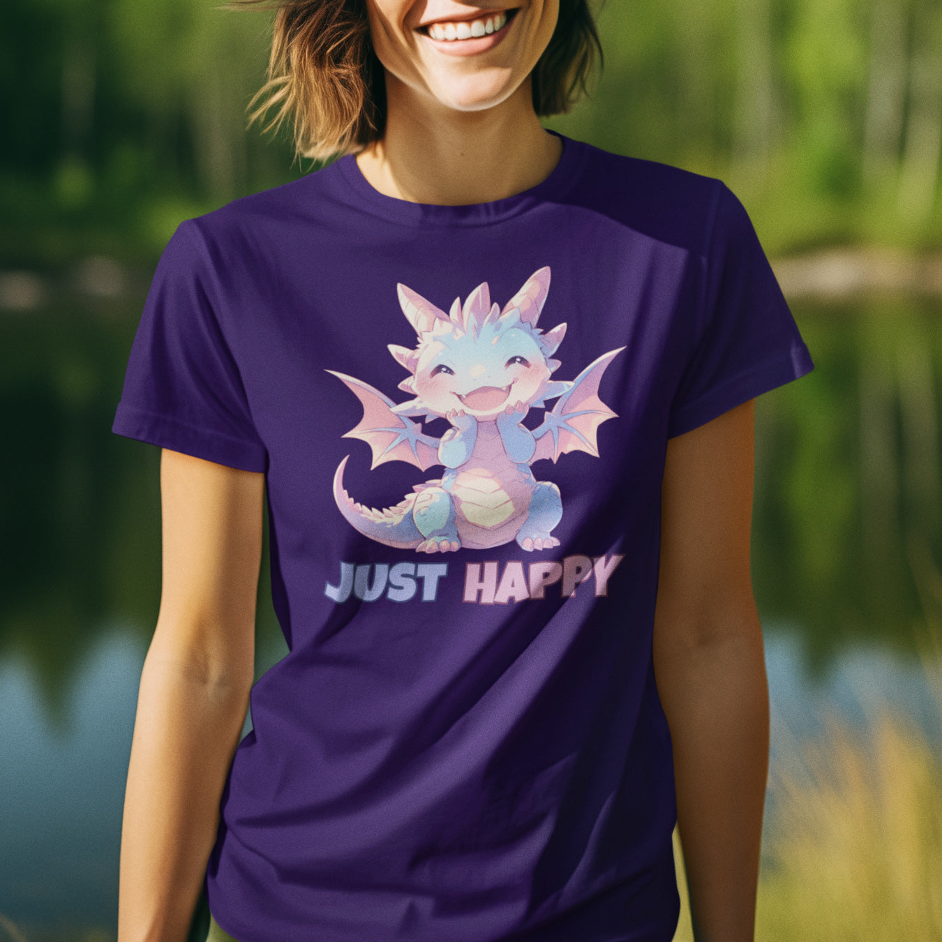 Just Happy Kawaii Drache T-Shirt