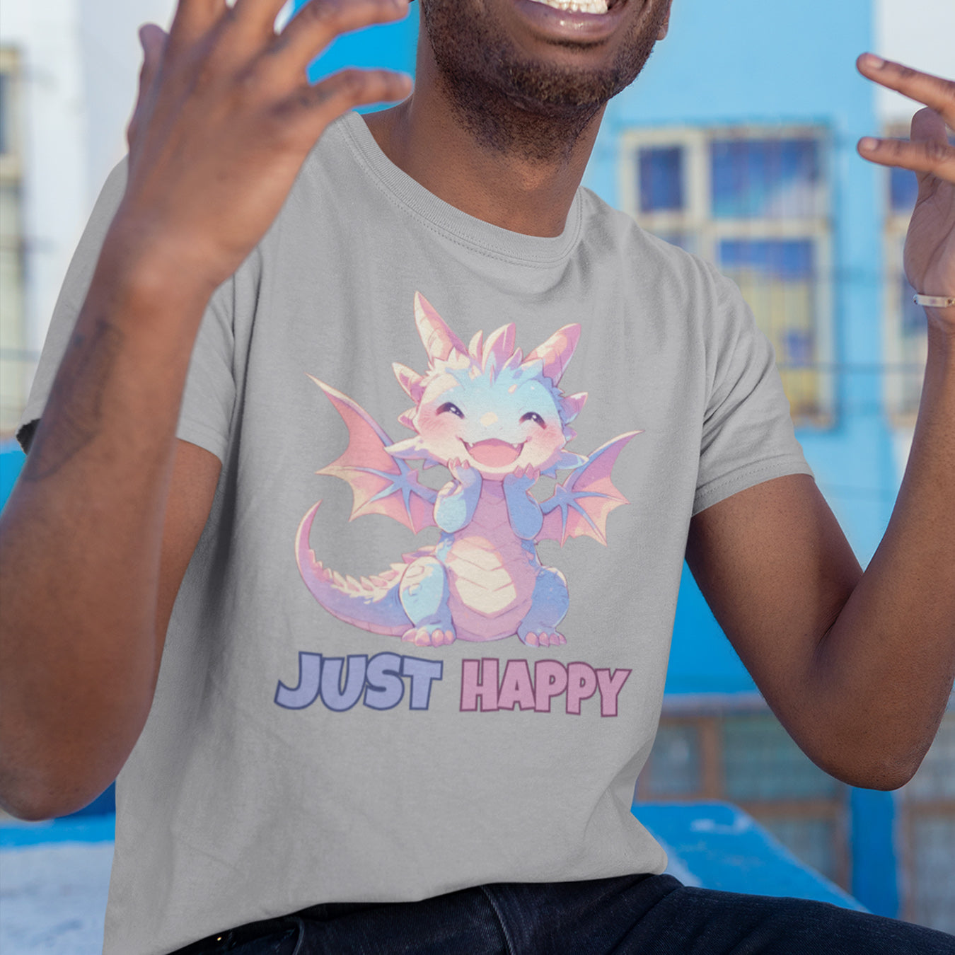 Just Happy Kawaii Drache T-Shirt