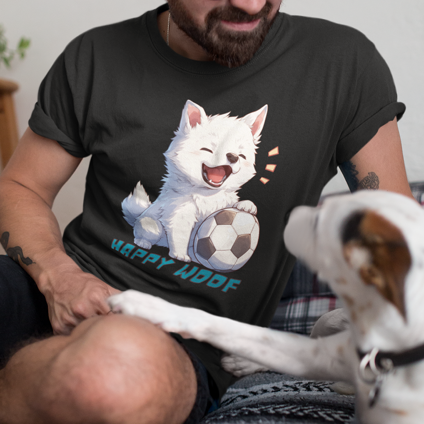 Happy Fußball Hund T-Shirt