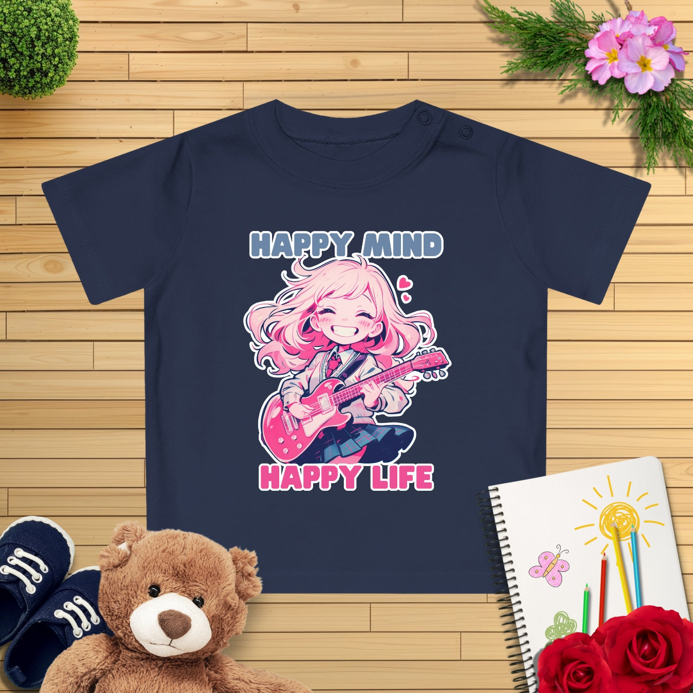 Anime Girl E-Gitarre Baby T-Shirt