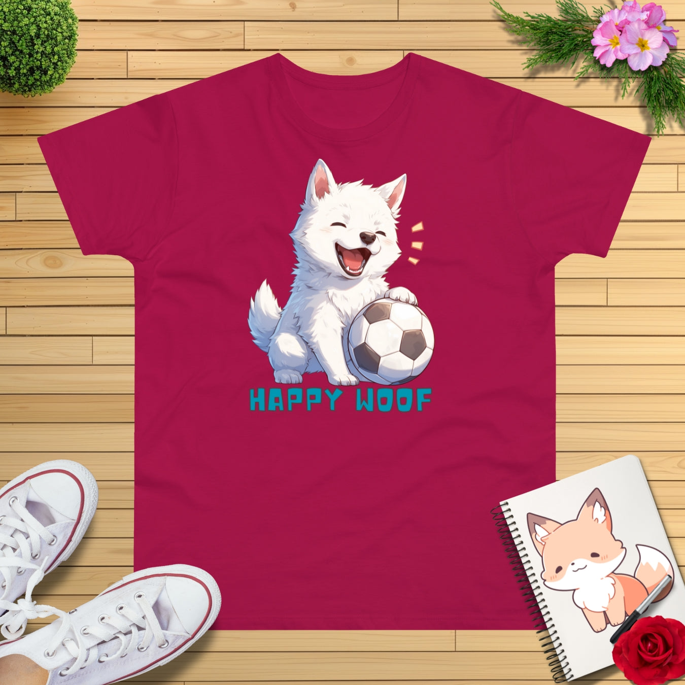 Happy Fußball Hund T-Shirt