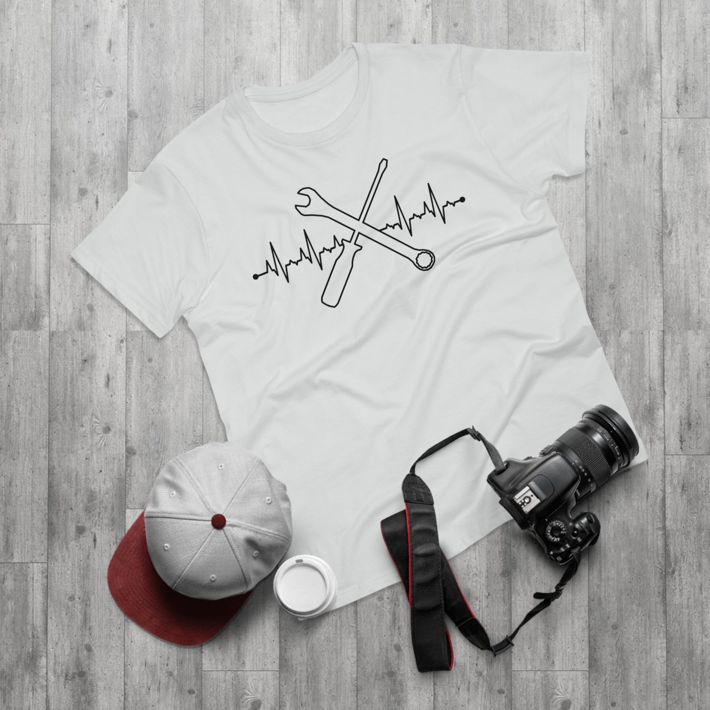 Herzschlag EKG Mechaniker T-Shirt