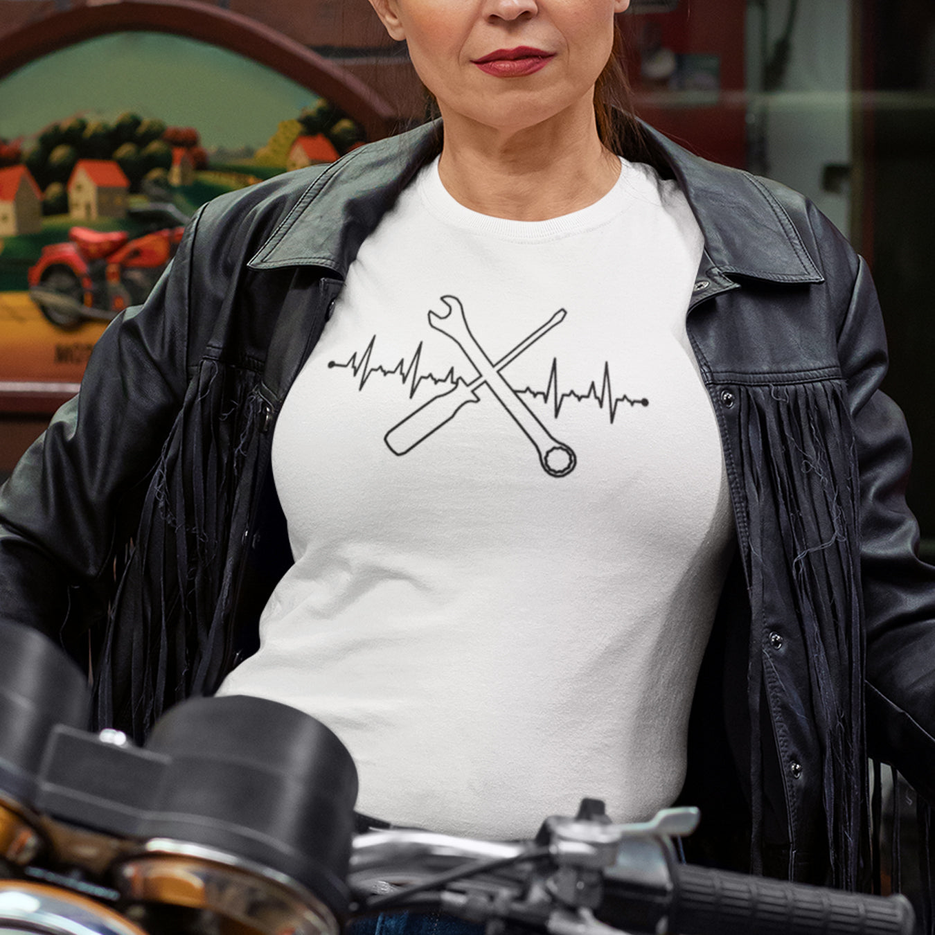 Herzschlag EKG Mechaniker T-Shirt