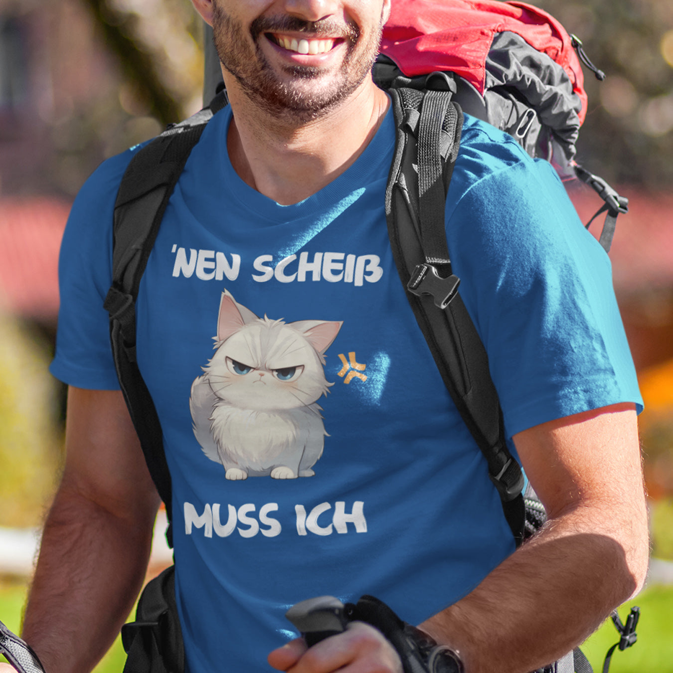Freche Katze "nen Scheiss muss ich" T-Shirt