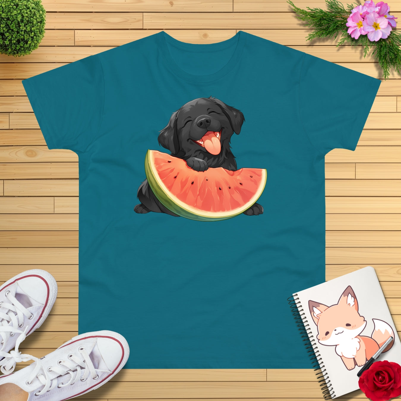 Labrador mit Wassermelone T-Shirt