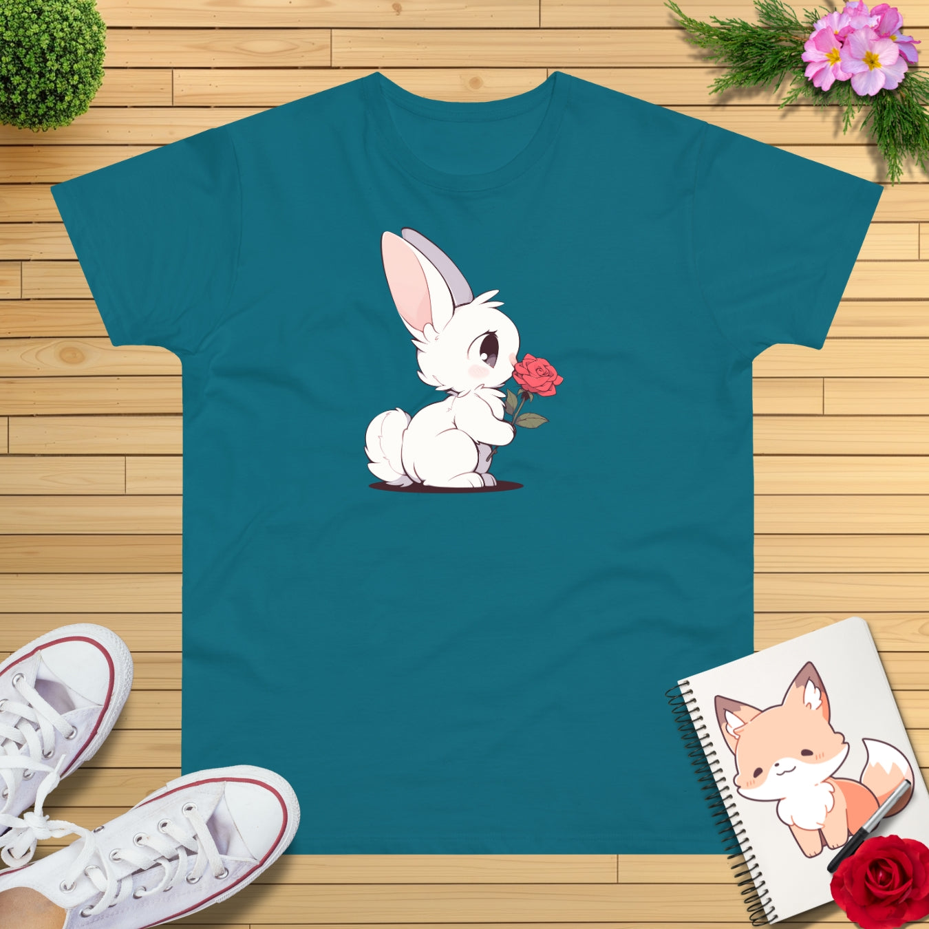 Häschen mit Rose T-Shirt