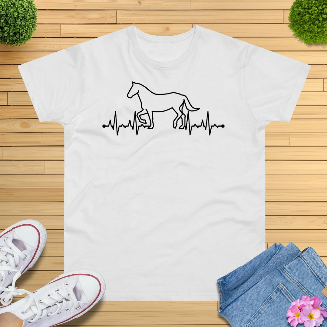 Herzschlag EKG Pferd T-Shirt