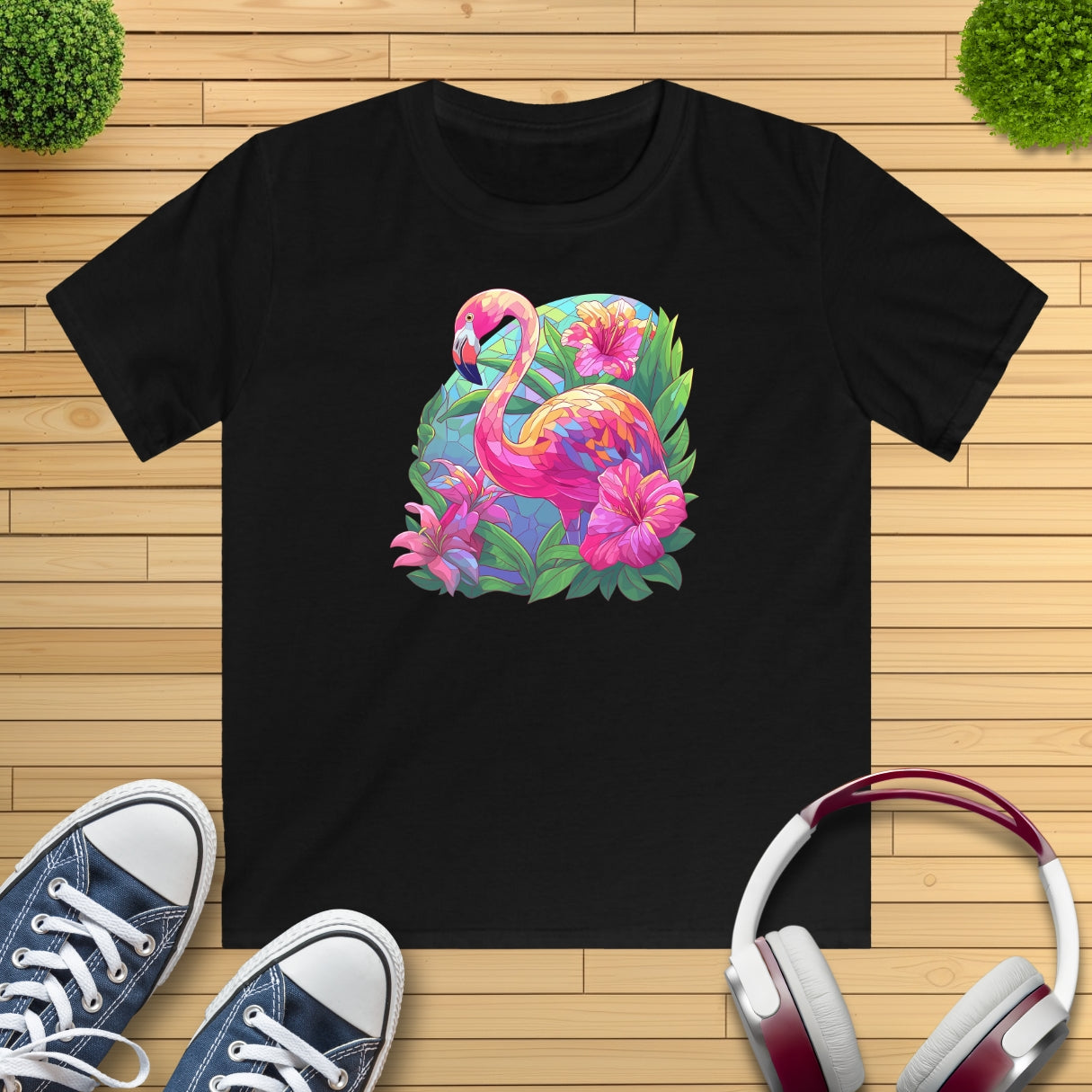 Flamingo Mosaik Kinder T-Shirt
