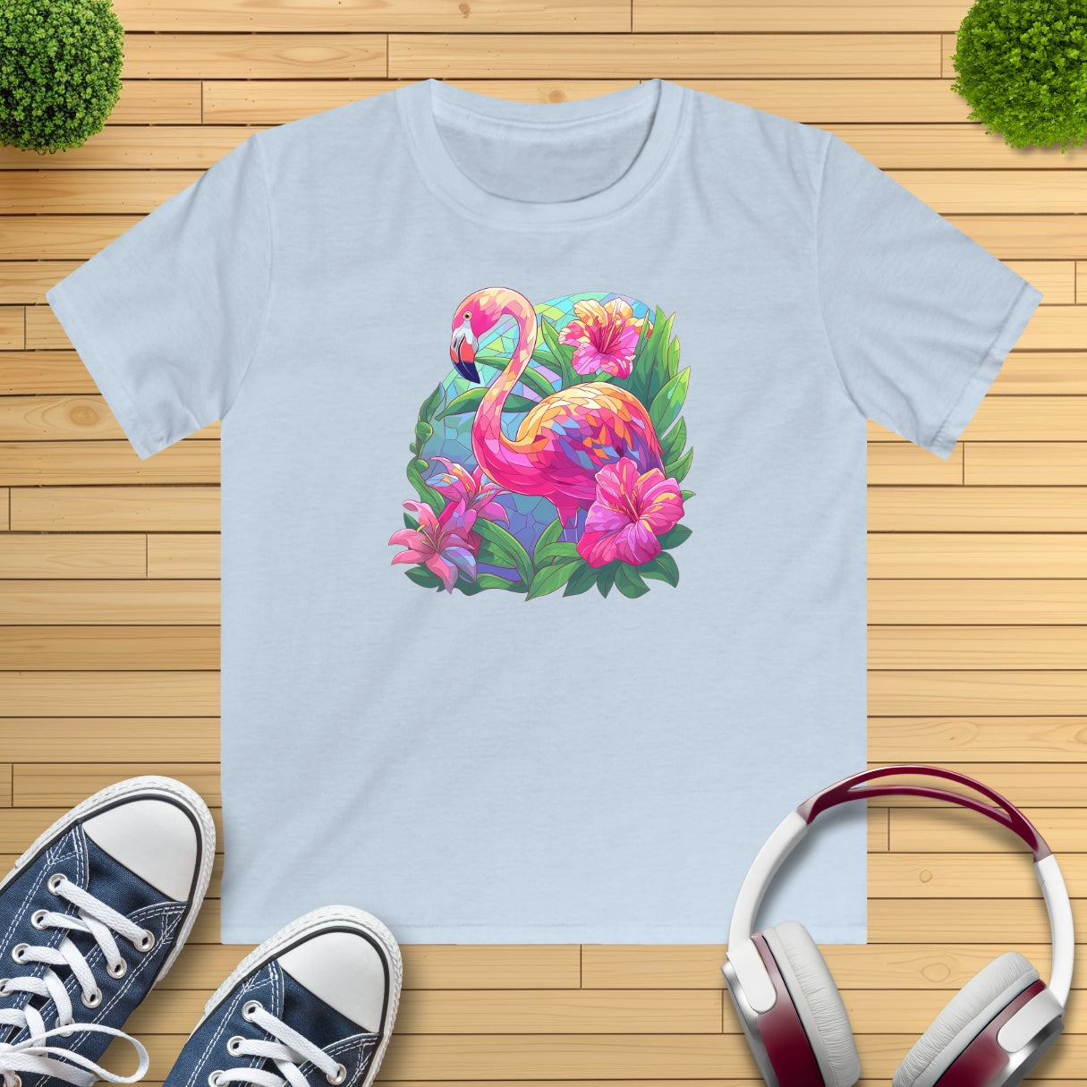 Flamingo Mosaik Kinder T-Shirt