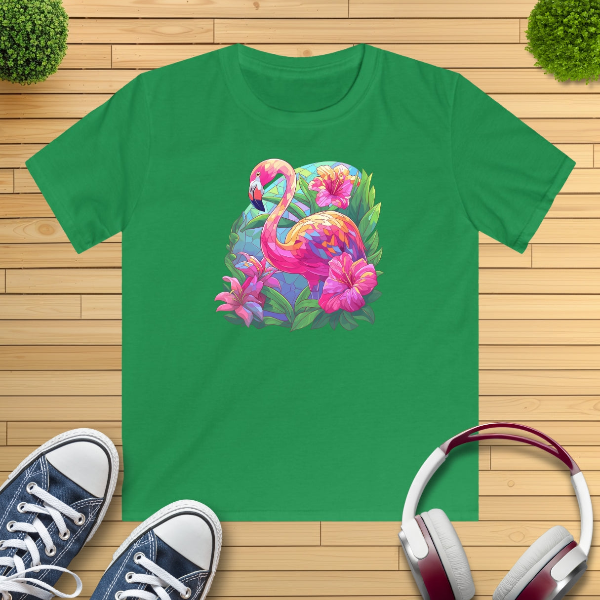 Flamingo Mosaik Kinder T-Shirt