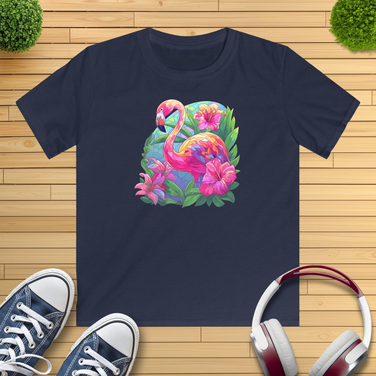 Flamingo Mosaik Kinder T-Shirt