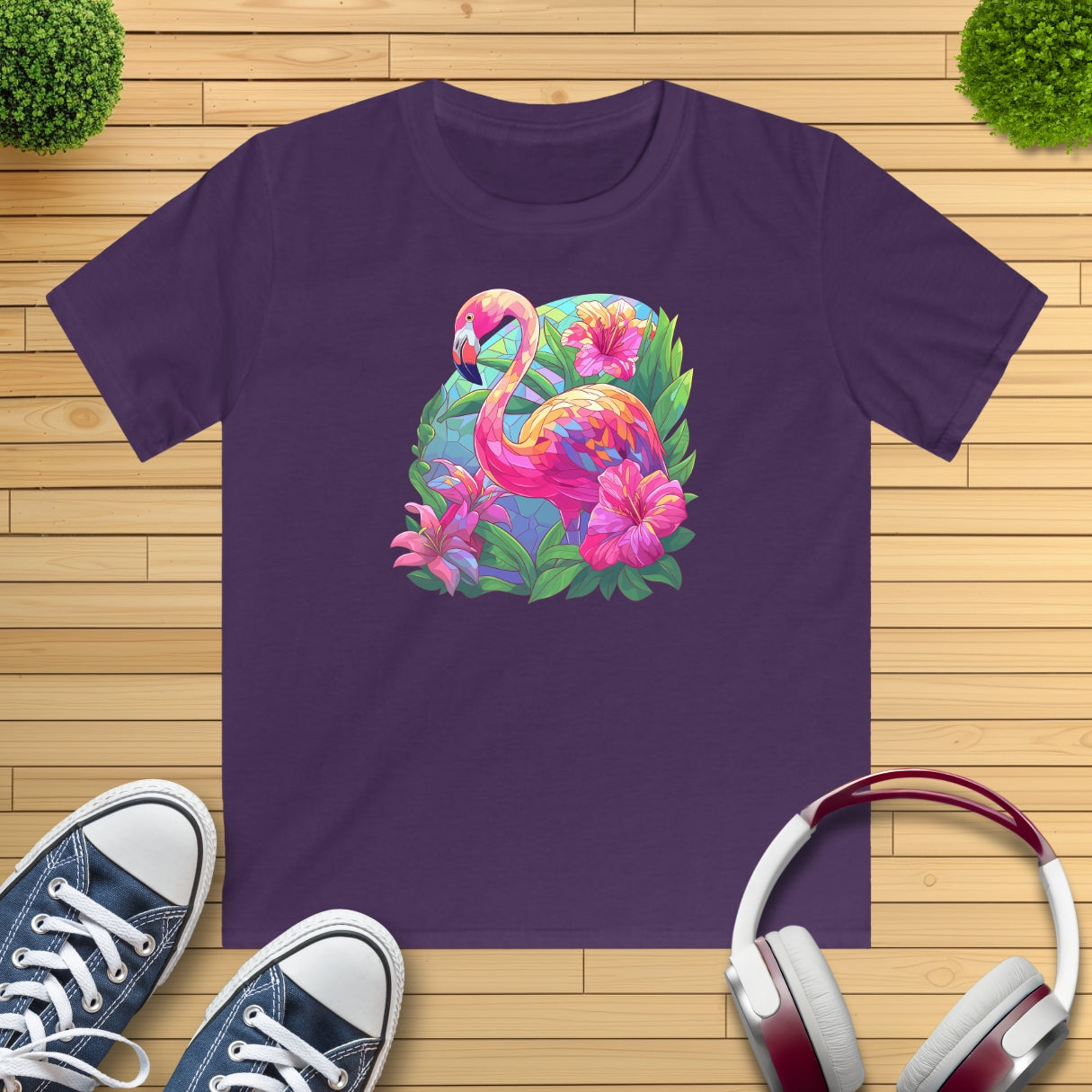 Flamingo Mosaik Kinder T-Shirt