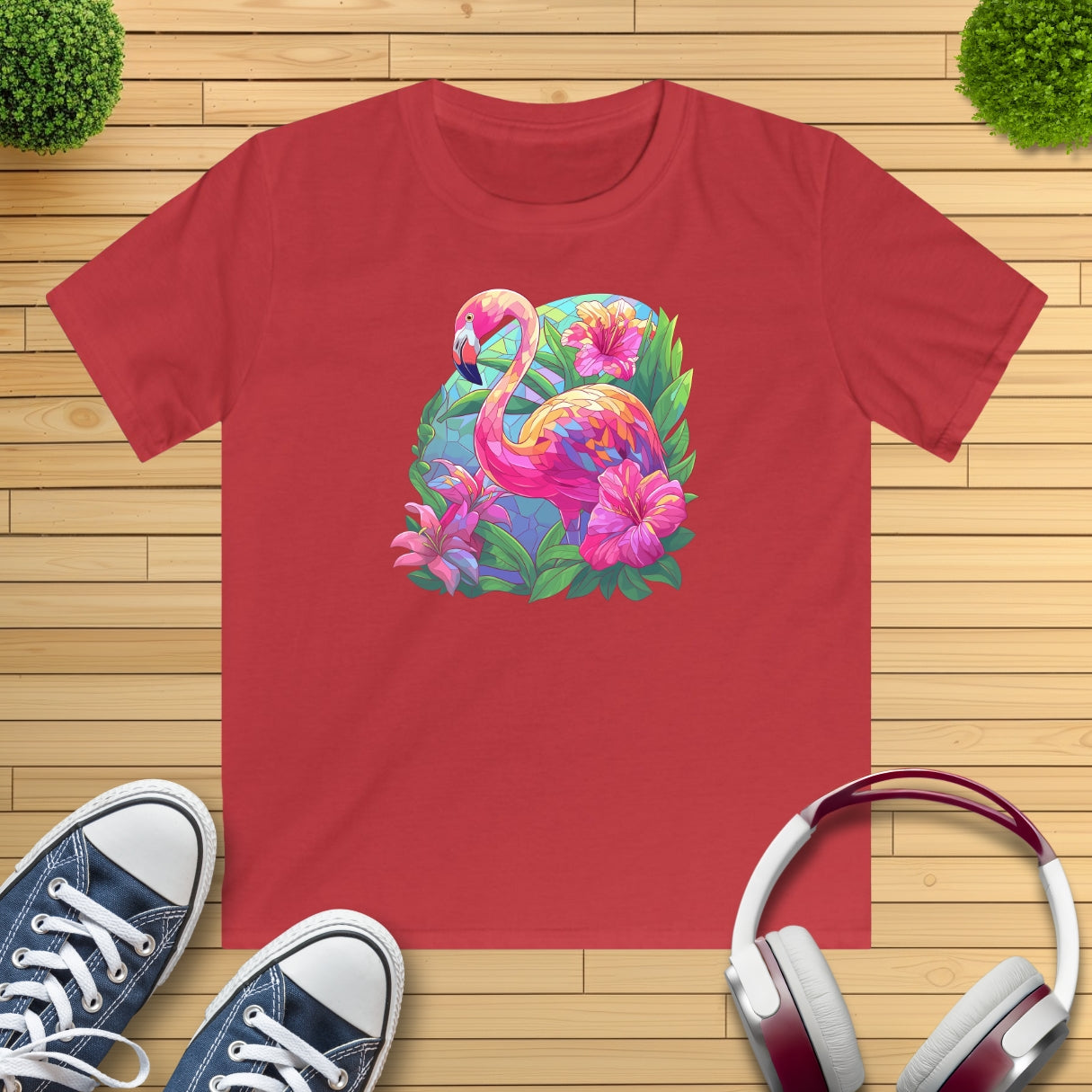 Flamingo Mosaik Kinder T-Shirt