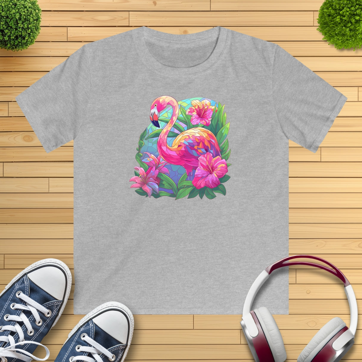 Flamingo Mosaik Kinder T-Shirt