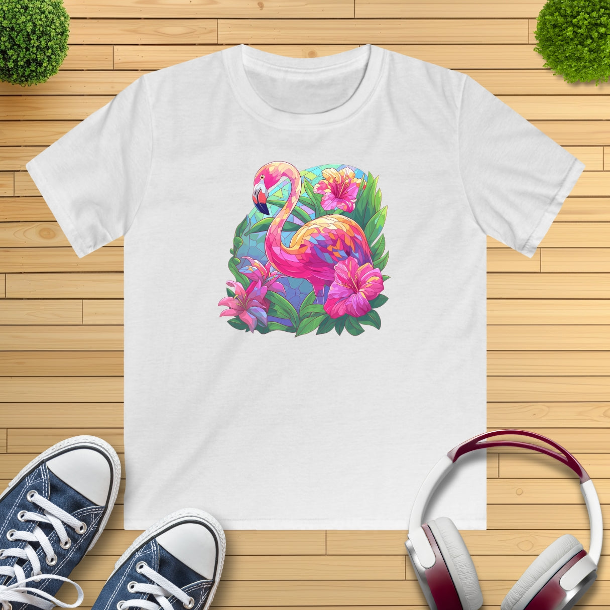Flamingo Mosaik Kinder T-Shirt