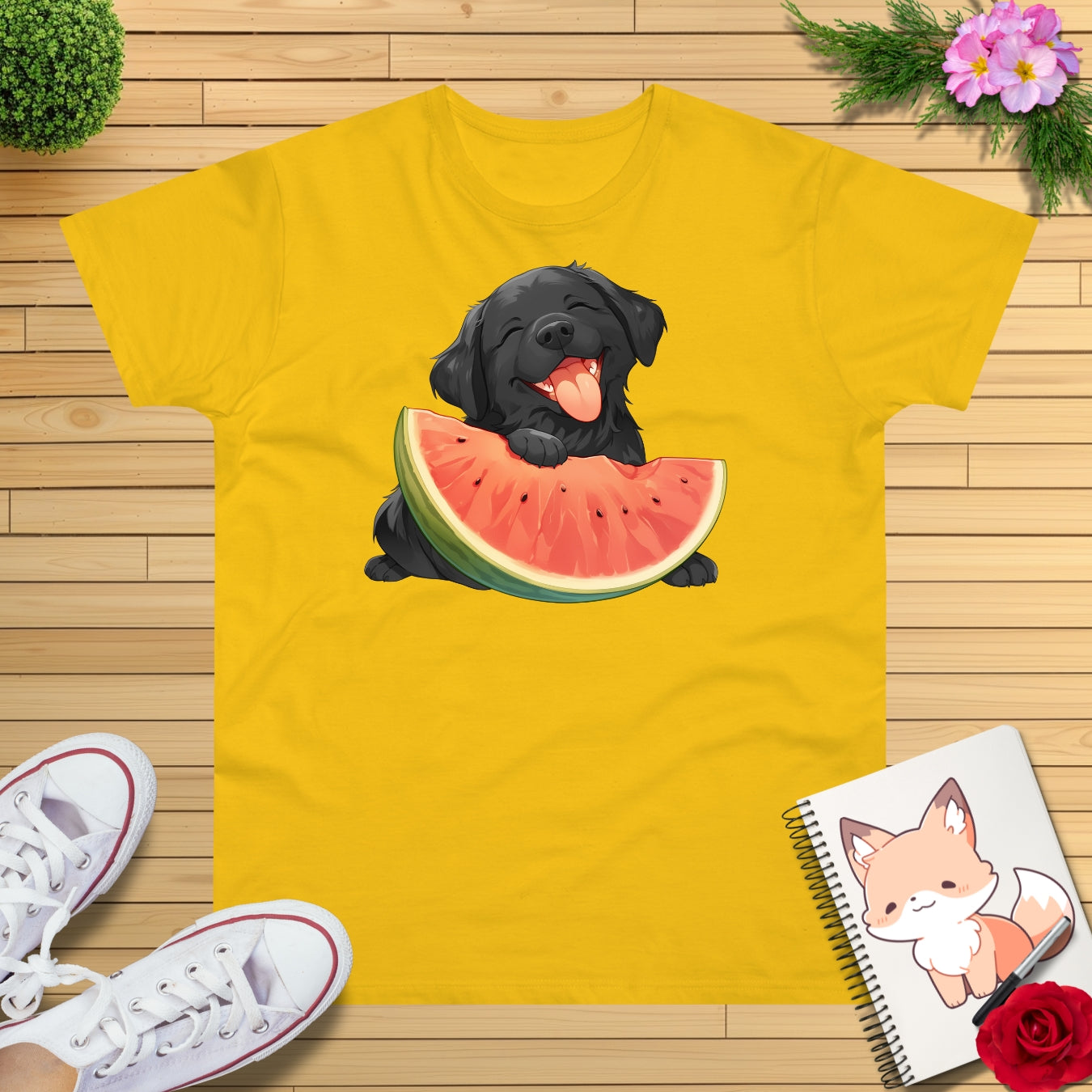 Labrador mit Wassermelone T-Shirt