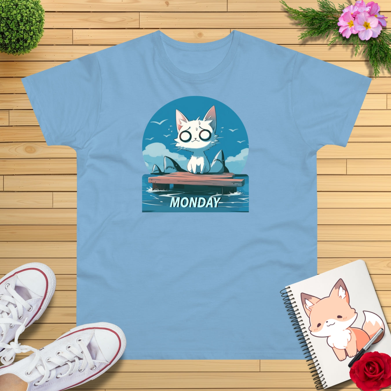 Monday Kitten mit Haien T-shirt