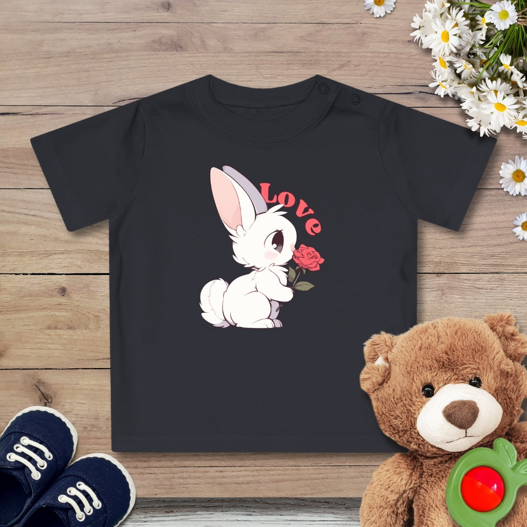 Häschen mit Rose Baby T-Shirt
