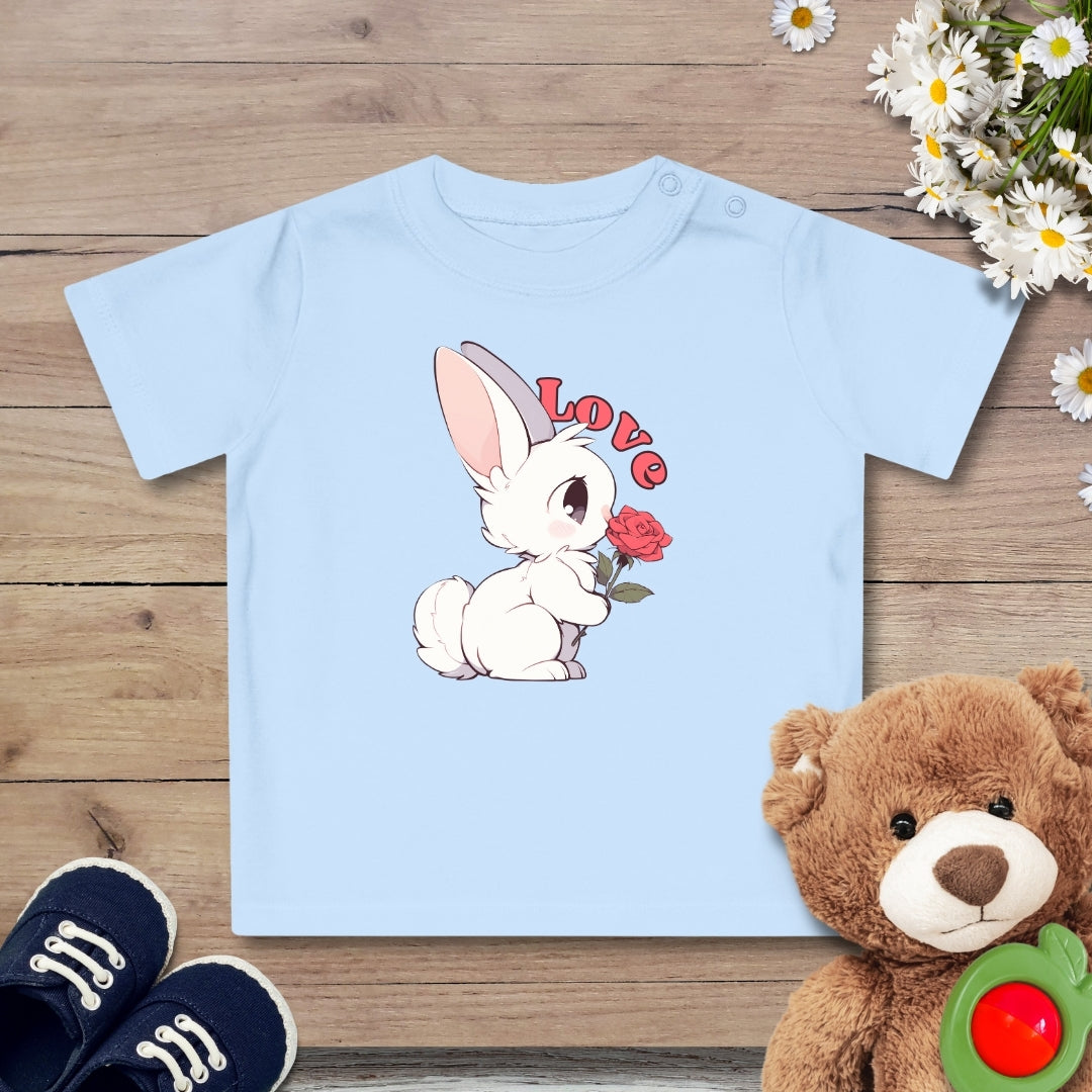 Häschen mit Rose Baby T-Shirt