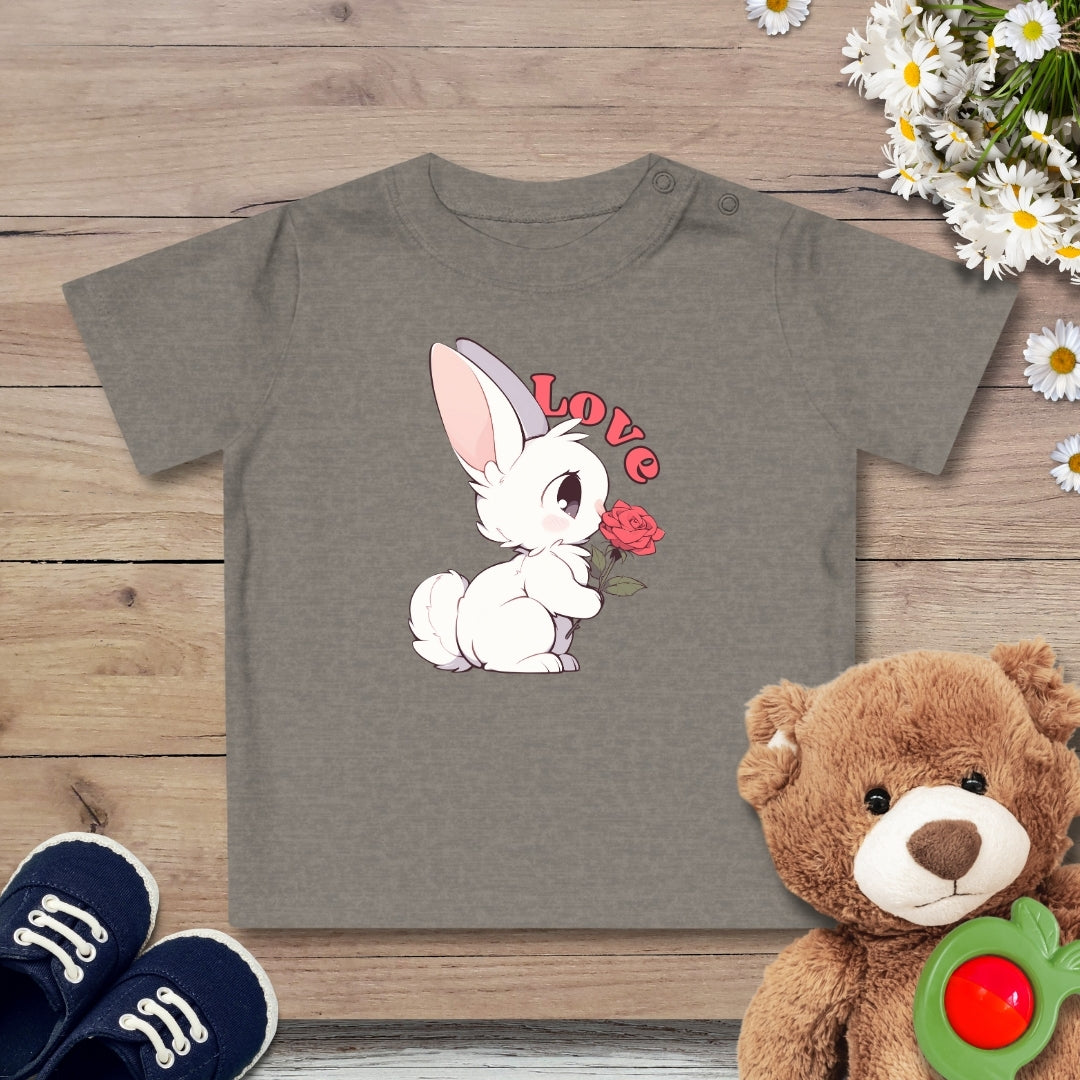 Häschen mit Rose Baby T-Shirt