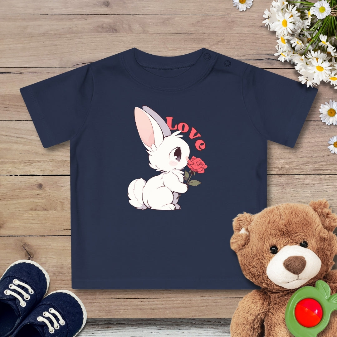 Häschen mit Rose Baby T-Shirt