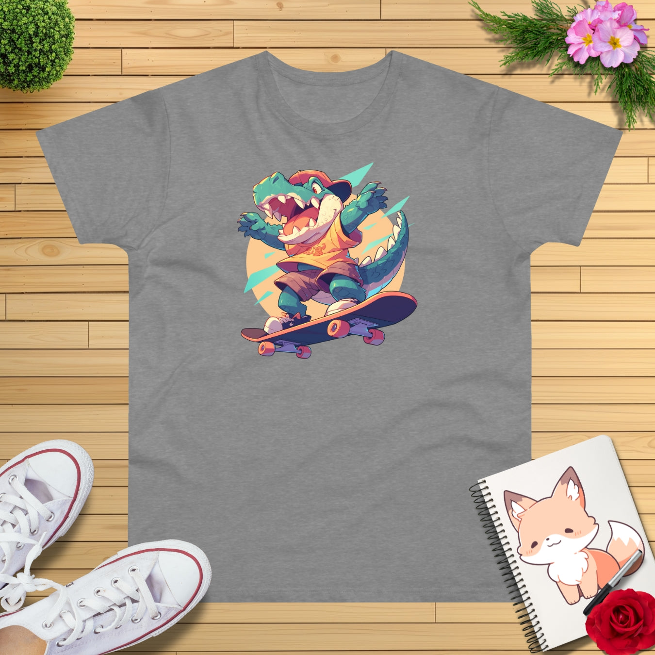 Skateboard Krokodil yay T-Shirt