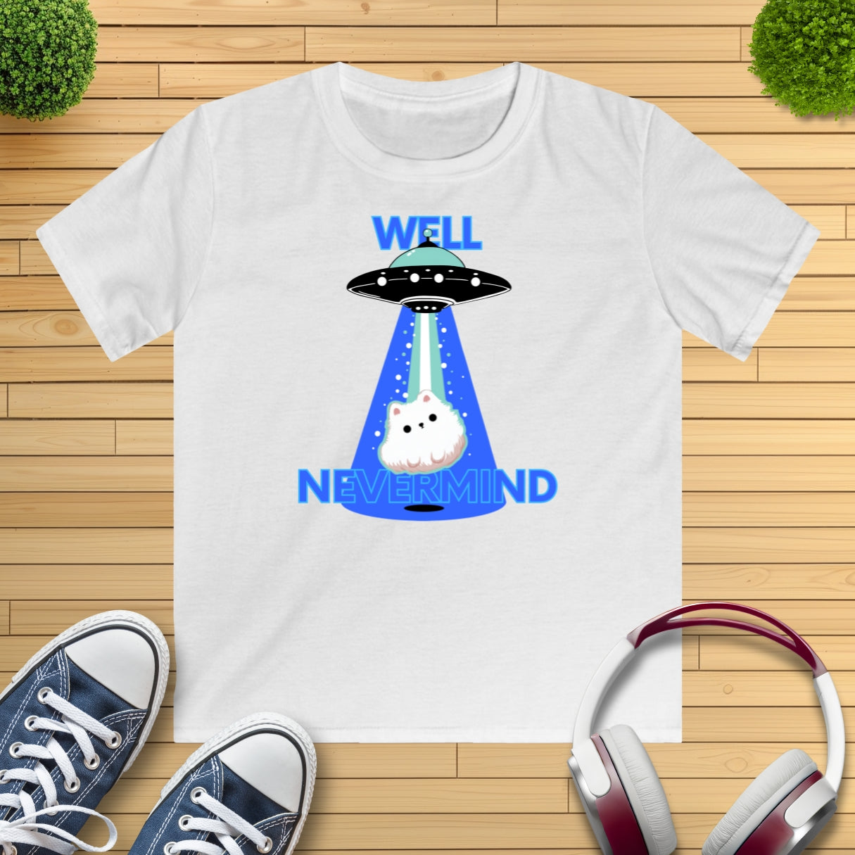 Ufo Blue beam Hund Kinder T-Shirt