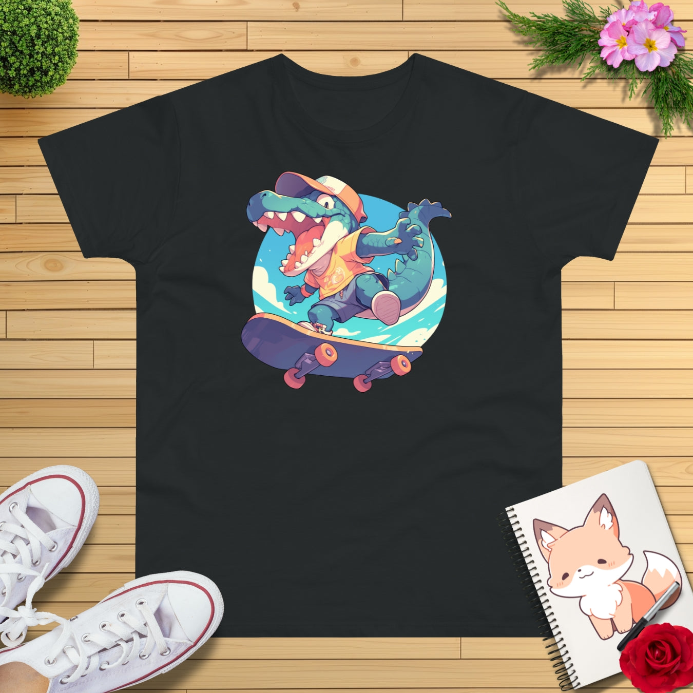 Skateboard Krokodil jump T-Shirt