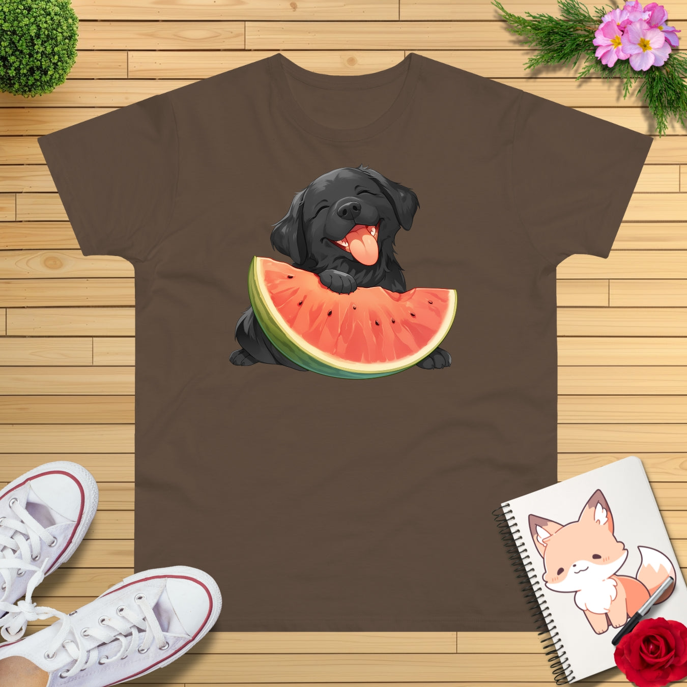 Labrador mit Wassermelone T-Shirt