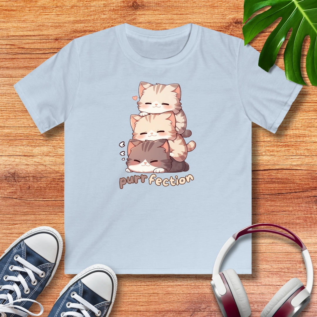 Purrfection Katzen Kinder T-Shirt