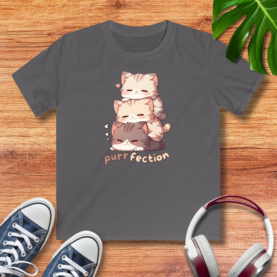 Purrfection Katzen Kinder T-Shirt
