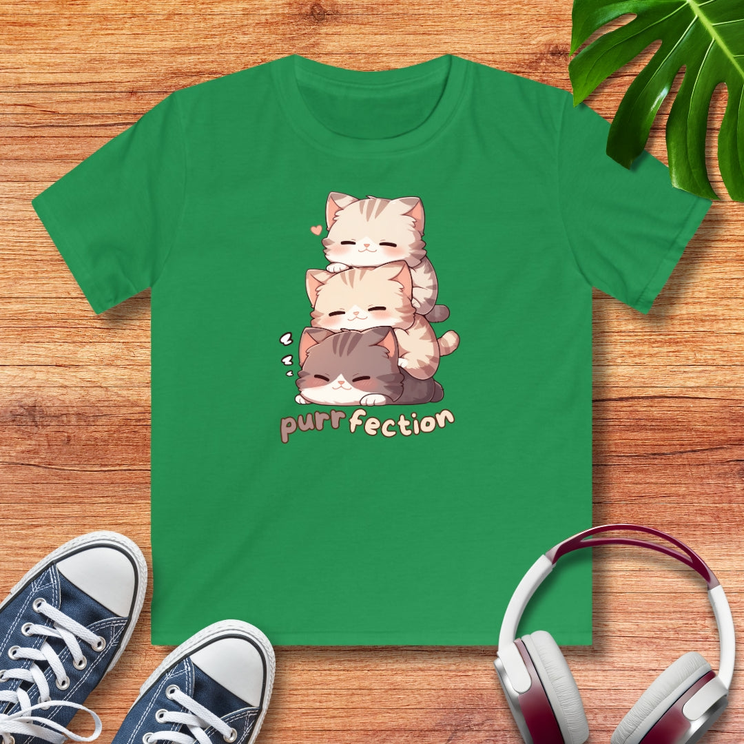 Purrfection Katzen Kinder T-Shirt