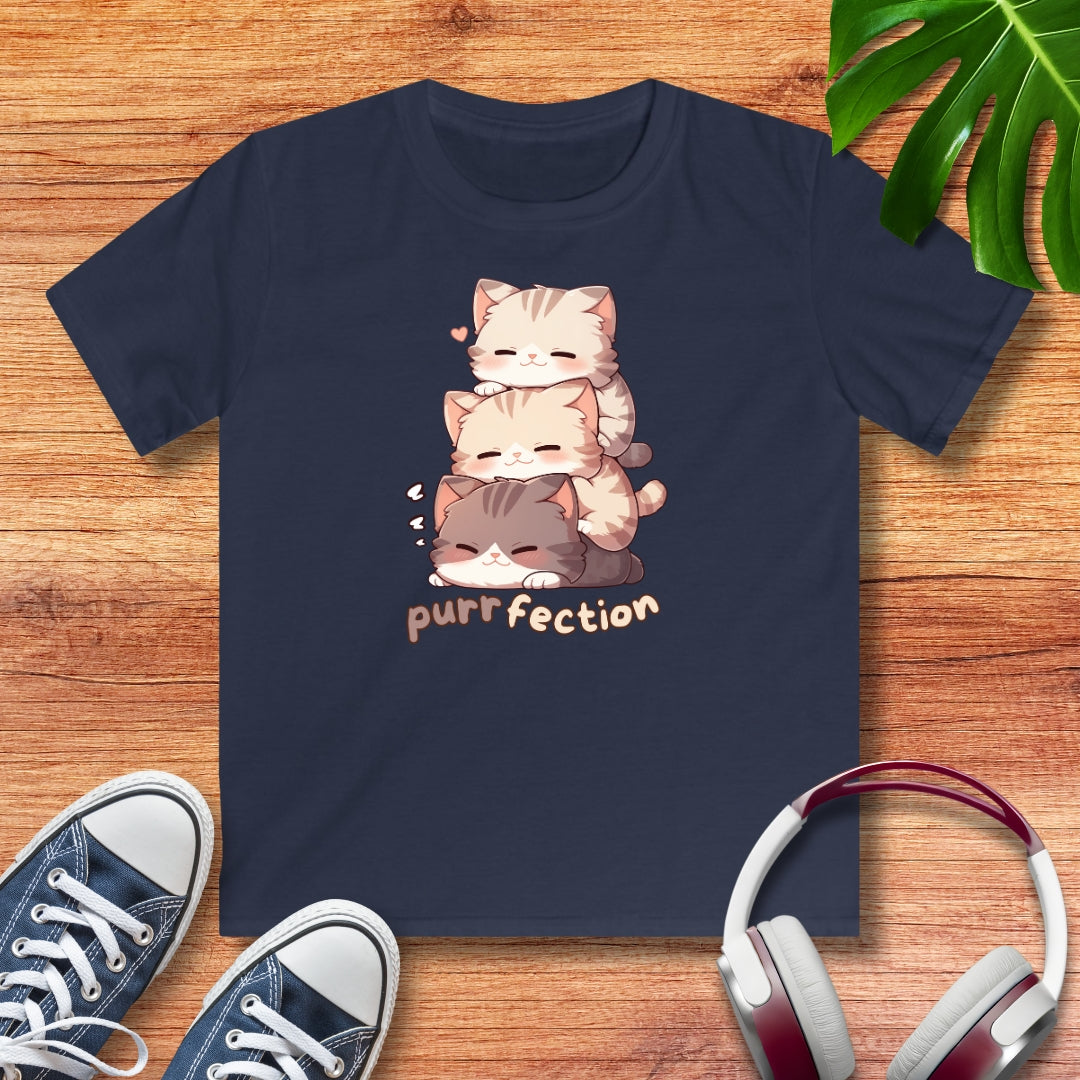 Purrfection Katzen Kinder T-Shirt