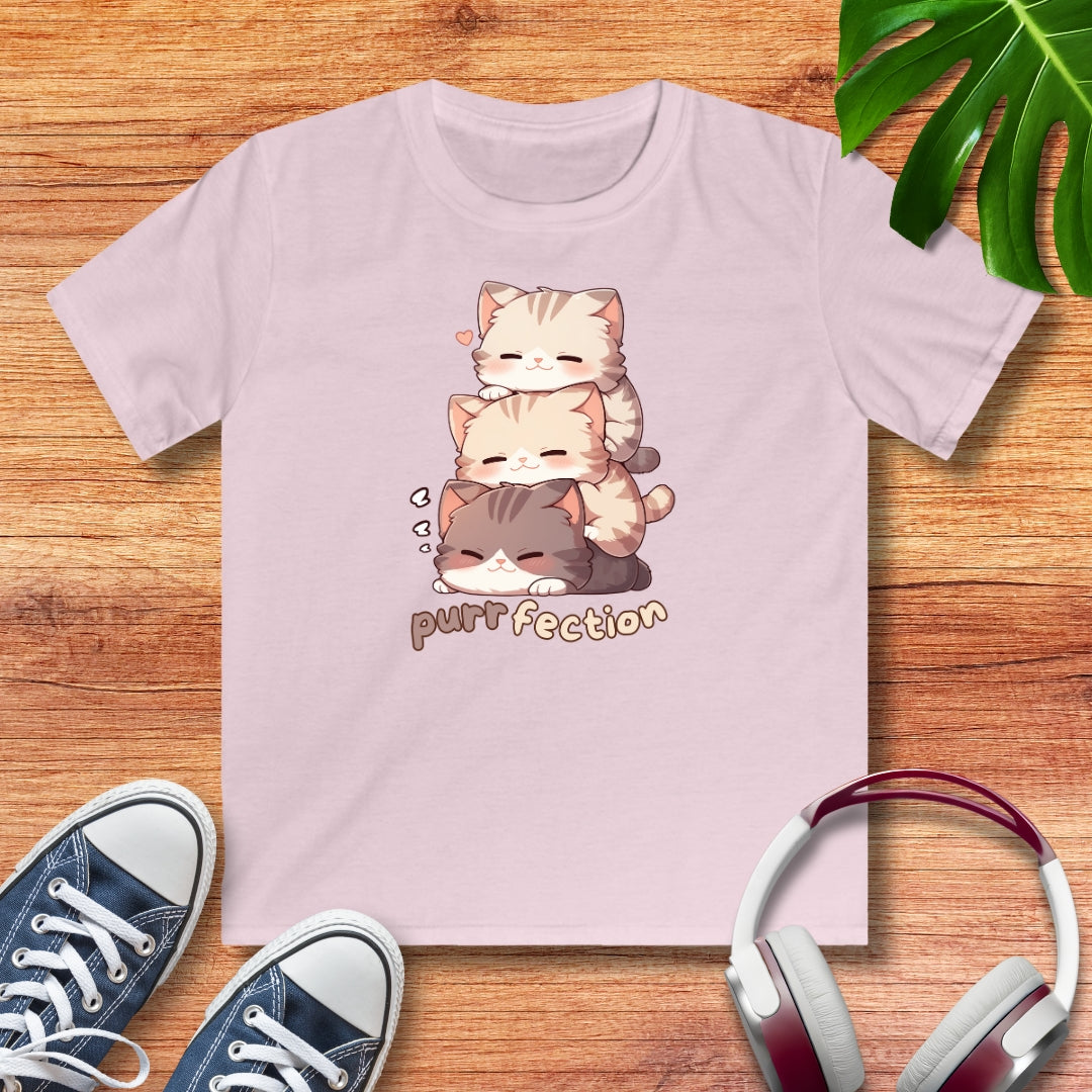 Purrfection Katzen Kinder T-Shirt