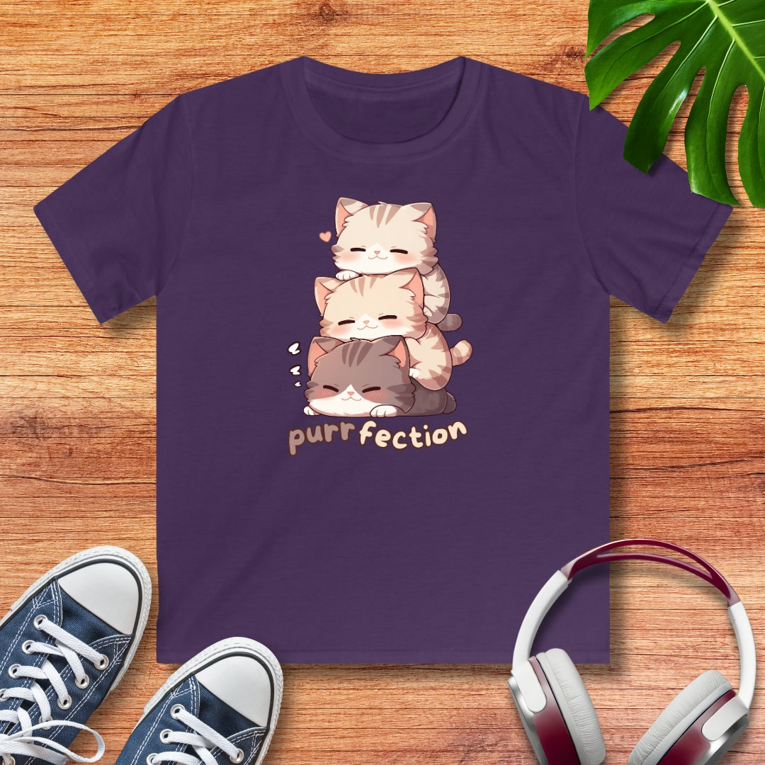 Purrfection Katzen Kinder T-Shirt
