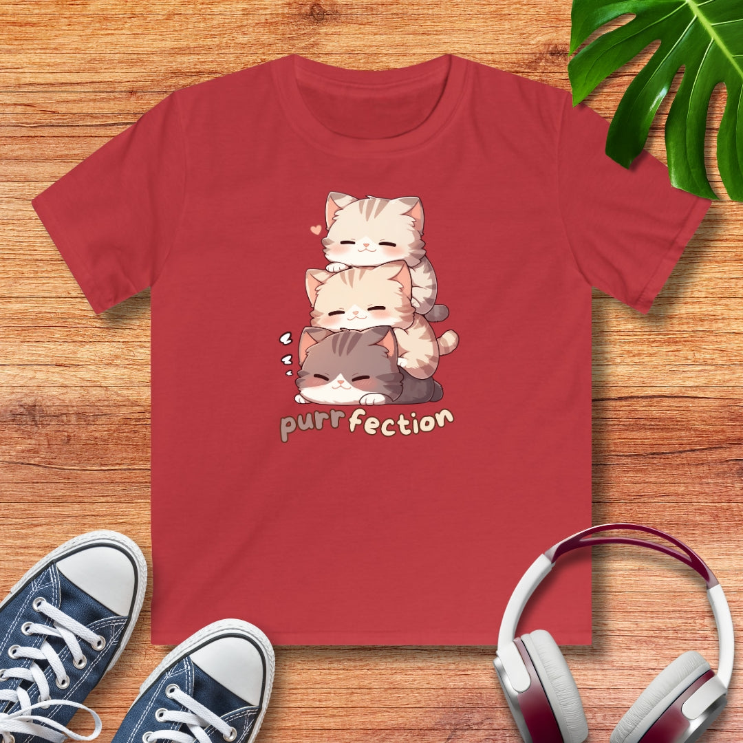 Purrfection Katzen Kinder T-Shirt