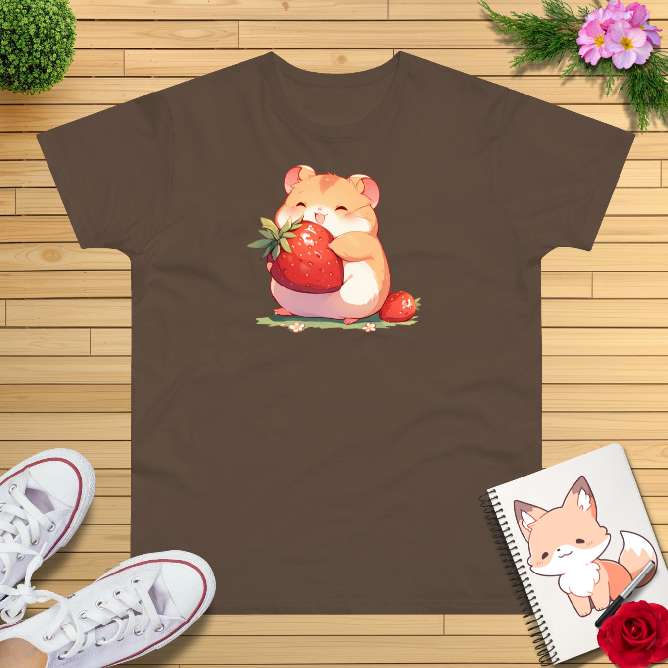 Happy Erdbeeren Hamster T-Shirt