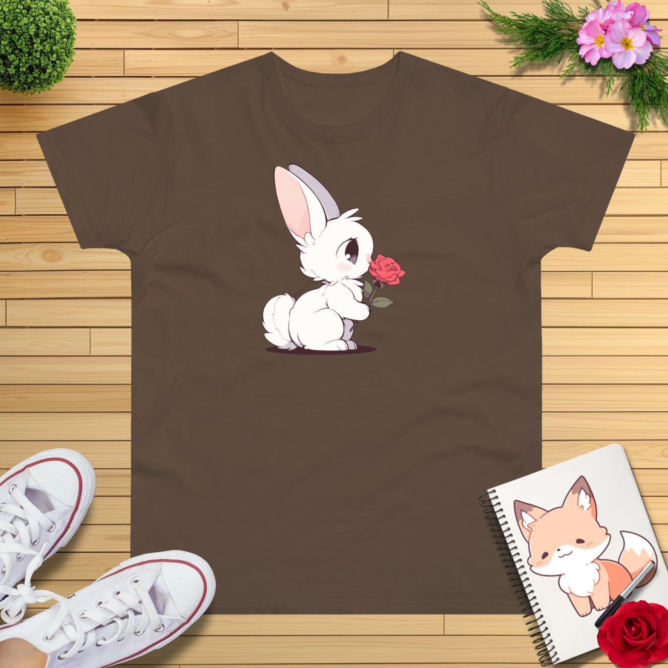 Häschen mit Rose T-Shirt