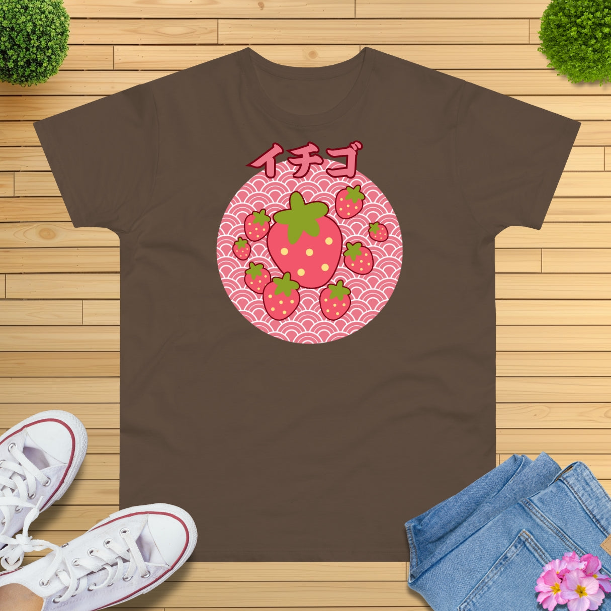 Pastell Erdbeeren T-Shirt