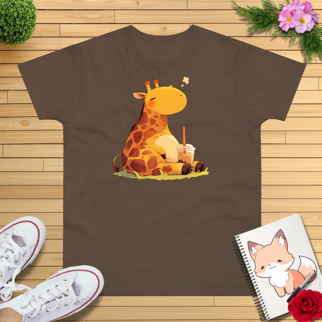 Pummelige Bubbletea Giraffe T-Shirt