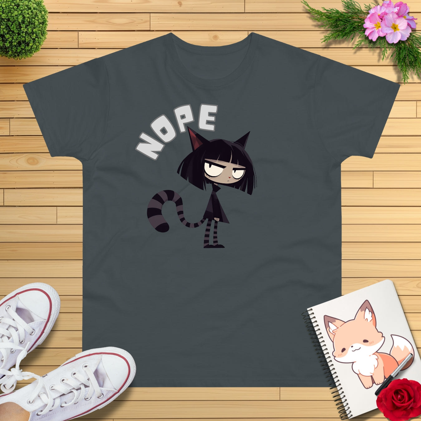 Manga Cat-Teen Nope T-Shirt