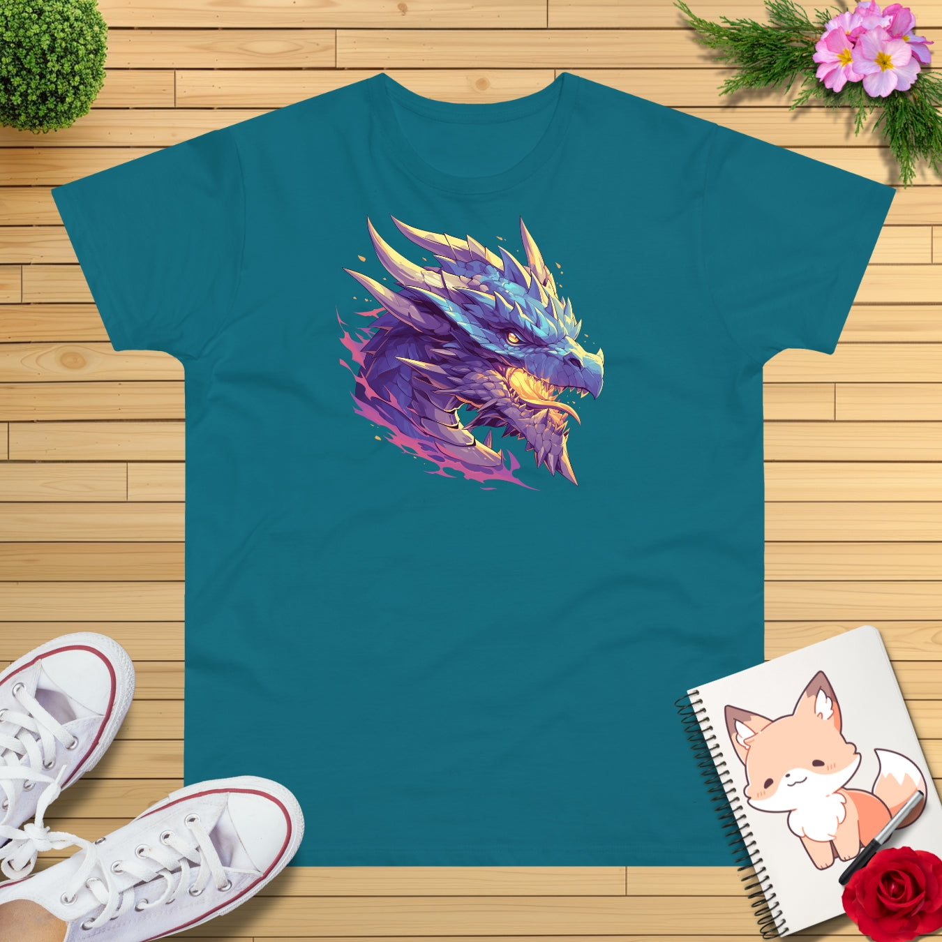 blauer Drache T-Shirt
